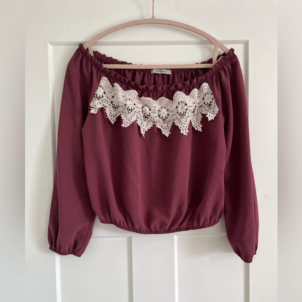 Papaya off-shoulder blouse in M